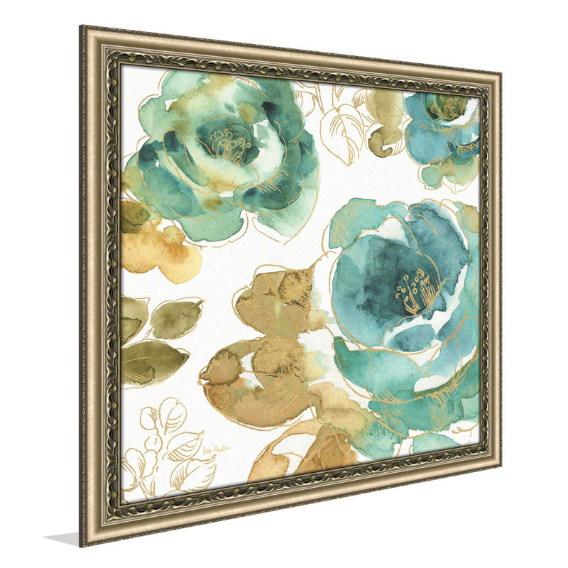 " My Greenhouse Roses III ", Champagne Framed, 25.5" H x 25.5" W x 1" D