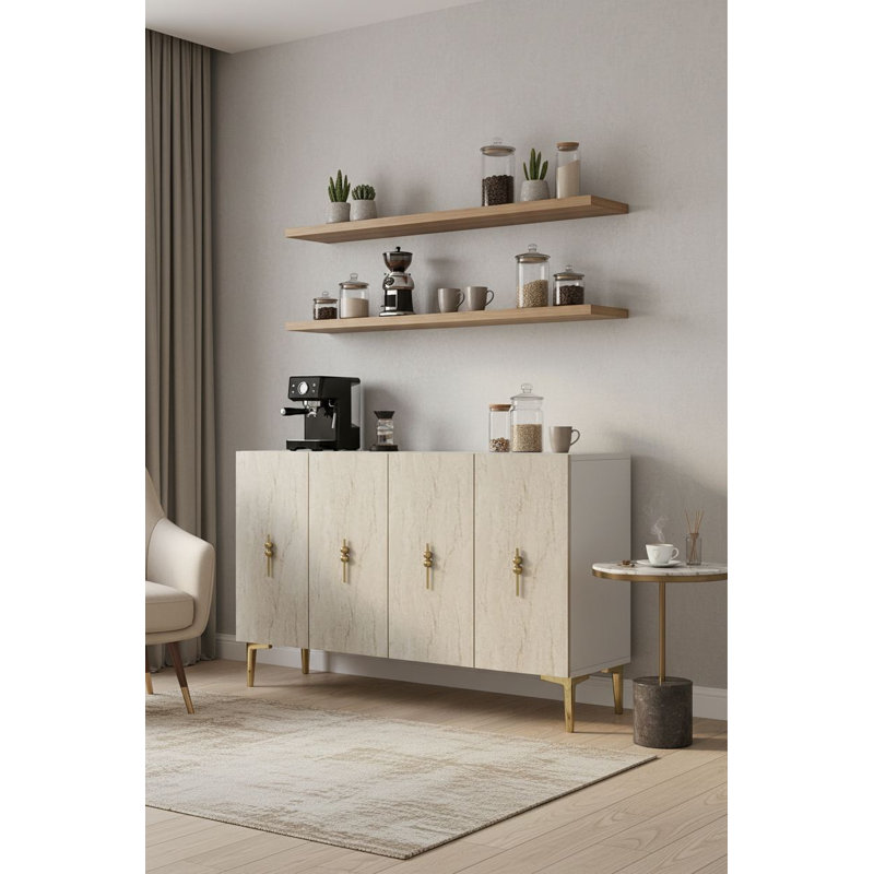Console, Light Gray/Gold