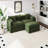 Modern Chenille Loveseat Sofa Couch With Ottoman-506217866-506217865