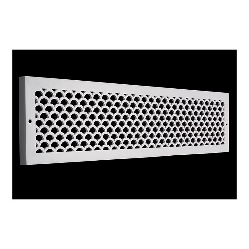 Ouverture de conduit 8 "x 24" festonnée (au total 8 "x 26"), Blanc