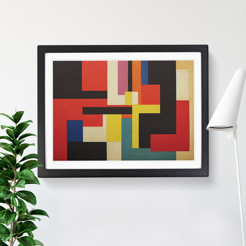 Modern Bauhaus Vol.4 Abstract - Framed Print, Black, 25cm H x 34cm W x 2cm D