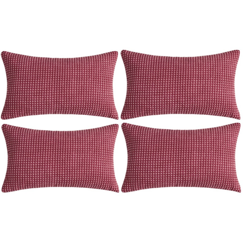 Coussin en velours côtelé réversible deux tons, Housse de coussin seulement - sans coussin, Vin rouge