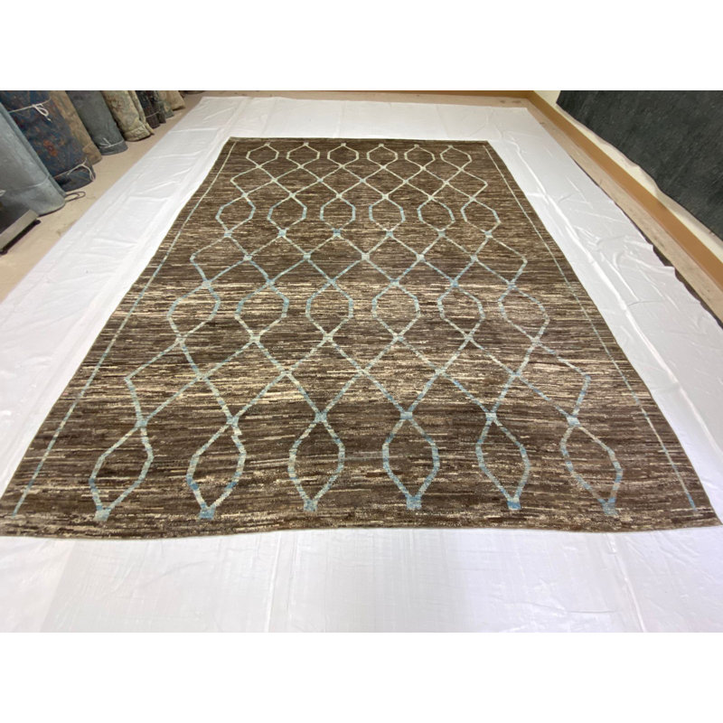 Tapis contemporain vieilli 9 pi 1 po x 11 pi 10 po Anatolian