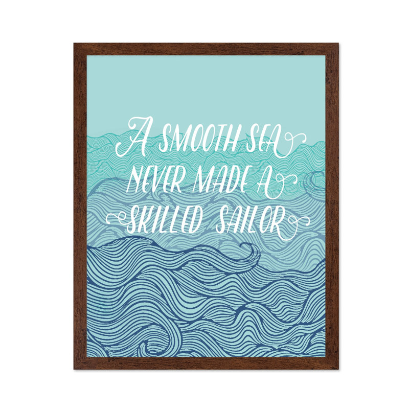 Une mer lisse, Affiche, H 24 po x l 32 po, Encadrement brun