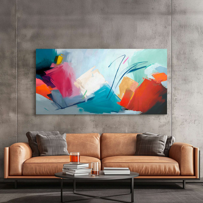 Abstract Colorful Sound 1 Piece Wrapped Canvas Wall Art, 35 cm H x 70 cm W