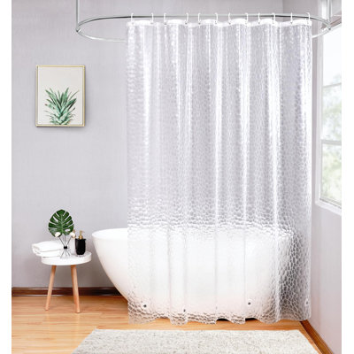 Doublure de rideau de douche transparente extra longue, conception de rideau de douche moderne en vinyle 3D avec aimants inférieurs pour salle de bain, robuste, 72 po x 86 po, semi-transparent