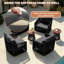 Ensemble de patio extérieur pivotant en corde pour quatre personnes avec coussins et deux tables d'appoint-2061817129-2061817131