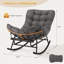 Chaise berçante surdimensionnée avec repose-pieds Papasan, méridienne en rotin avec coussin, jardin de véranda-1644729345