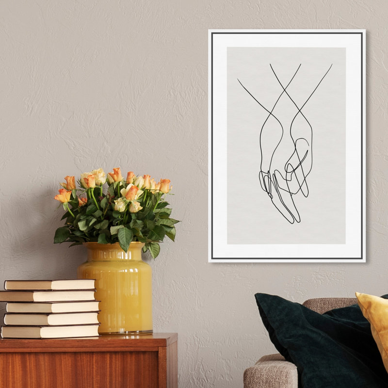 «Hands Shapes», impression sur toile, Toile encadrée, H 24 po x l 16 po, Blanc