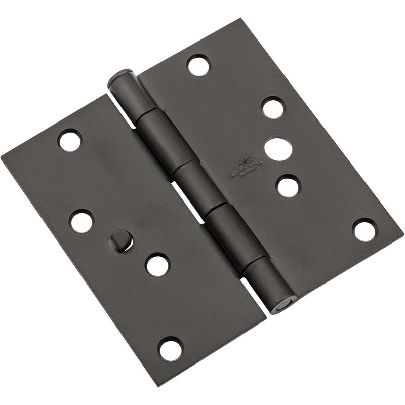 Charnière V512 SQR de 4 po avec goujon de sécurité, Bronze huilé