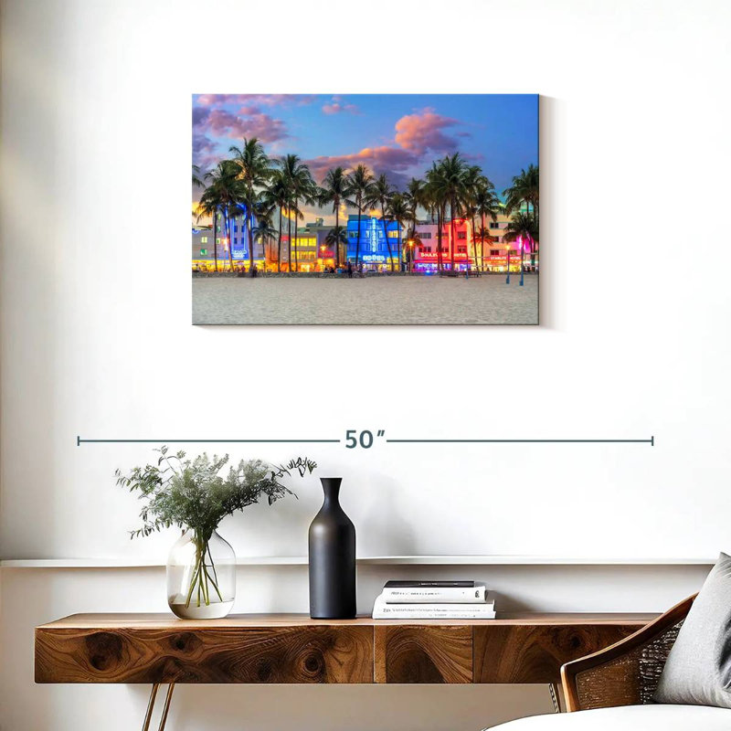 Nicci Ocean Drive Miami Sunset, H 20 po x l 30 po