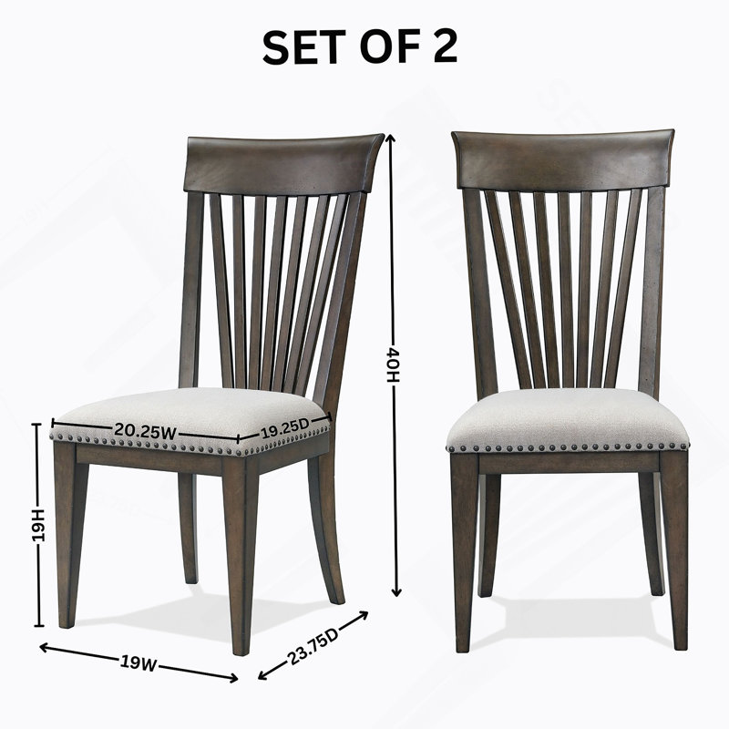 Ensemble de 2 chaises de salle à manger à garniture cloutée Grant