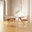 Plateau de table rectangulaire en bois fritté blanc avec table en bois massif pour la salle à manger / cuisine-71621410