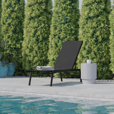 Aubrette All-Weather PVC-coated polyester Adjustable Reclining Chaise Lounge Chair