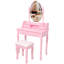 Ensemble de coiffeuse en bois avec modes d'éclairage, miroir et tabouret rembourré Princess-1216701811
