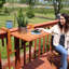 Table de balcon pliante en bois Meranti