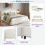 Lit plateforme tapissier Boucle avec tête de lit arrondie et pieds robustes