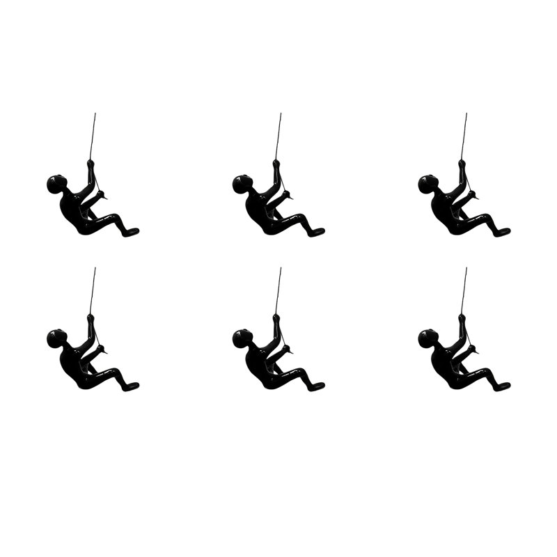 Sculpture murale «Climbing Man» | 06 pièces | Noir