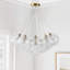 Luminaire suspendu 13 lumières en cuivre de couleur naturelle en fer à intensité variable-1559120013