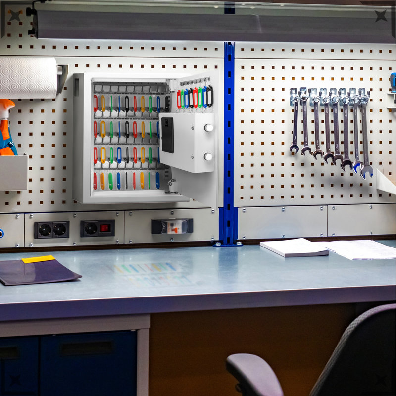 Digital Keypad 48 Keys Safe Cabinet For Wall - Robust Steel, Secure Key Facility - Security