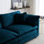 2 salons en chenille bleue. Structure en bois, éponge, tissu respirant pour une chambre à coucher moderne, revêtement en chenille, bois massif, tissu, sièges polyvalents