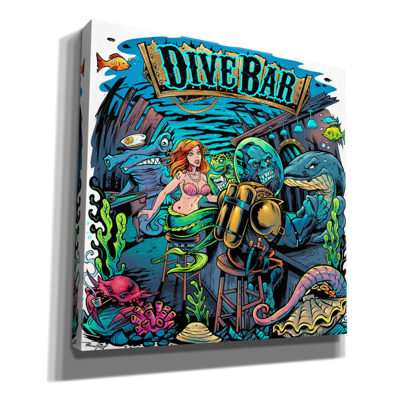 Bonito " Dive Bar ", 18" H x 18" W x 0.5" D
