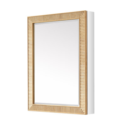Bangalore 24 in. W x 31.9 in. H Rectangular Wood Framed Medicine Cabinet with Mirror in Washed Ash Grey