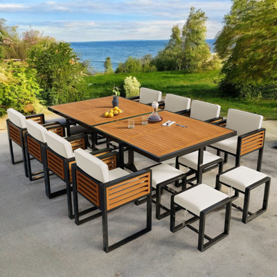 18 - Piece Rectangular Outdoor Dining Set With Cushions