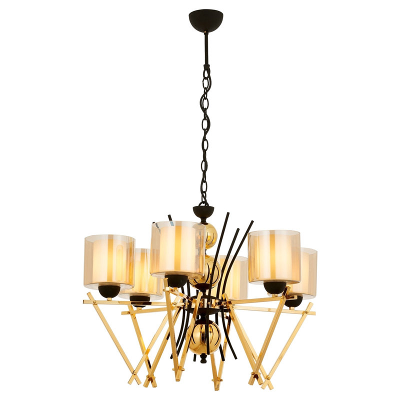 Demps 6 - Light Unique/Statement Chandelier, Gold