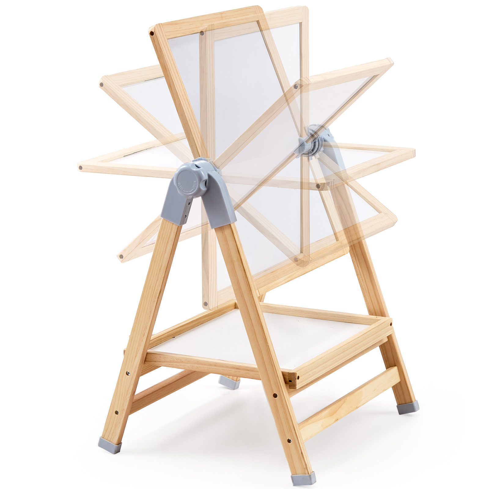 VEVOR 3-in-1 Kids Art Easel Double-Sided Wooden Magnetic Whiteboard Chalkboard - Multicolor 1