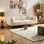 Canapé moderne en tissu bouclé avec design incurvé-2135652838