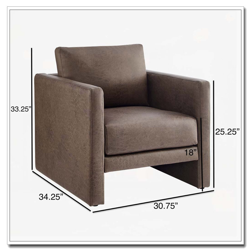 Fauteuil d'appoint en similicuir, Espresso