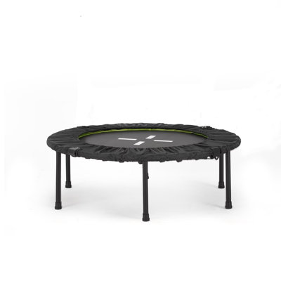 Trampoline 48 po avec poignée, rebord silencieux, cadre en acier pliable