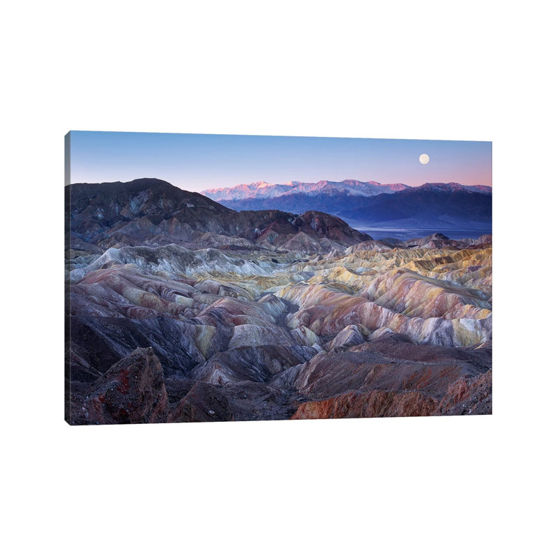 Full Moon Rising Over Zabriskie Point, Death Valley National Park, California by Tim Fitzharris - Wrapped Canvas Print