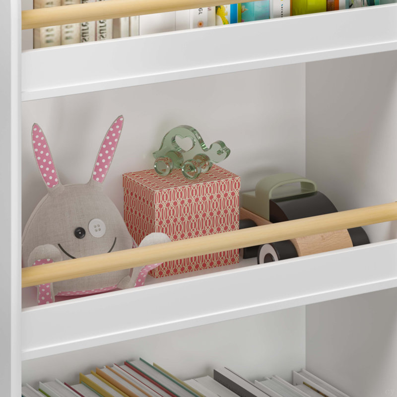 Bibliothèque pour enfants, bibliothèque à 3 niveaux, organisateur de livres, armoire de rangement pour jouets, blanc