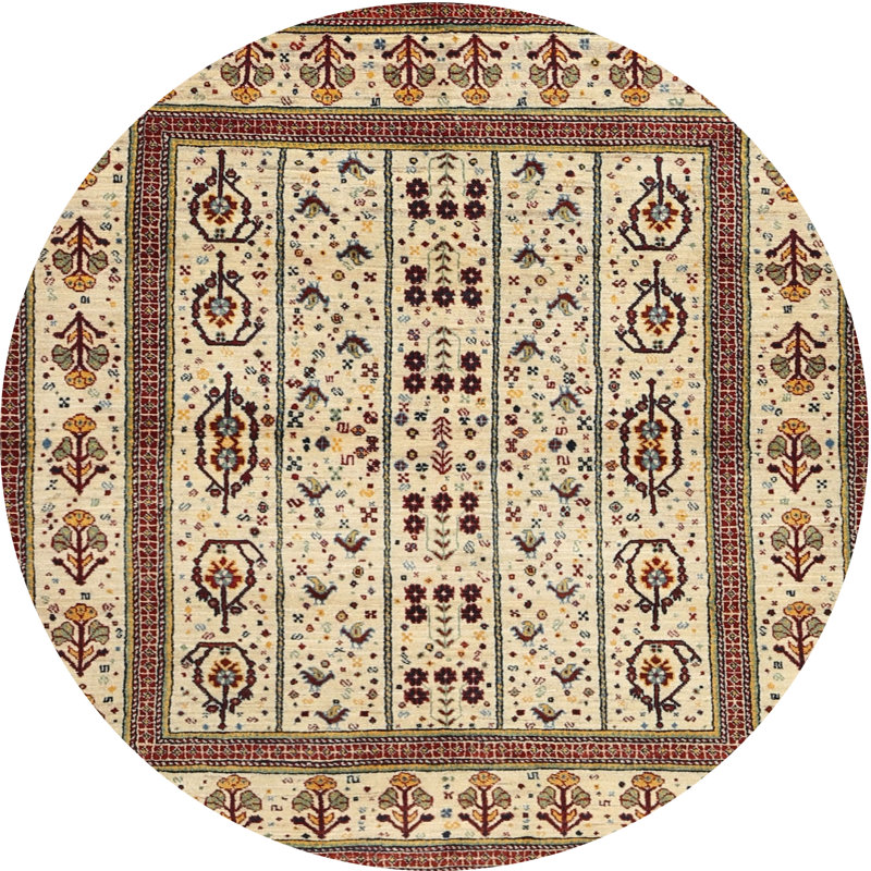 Tapis beige/brun contemporain, Rond 8 pi