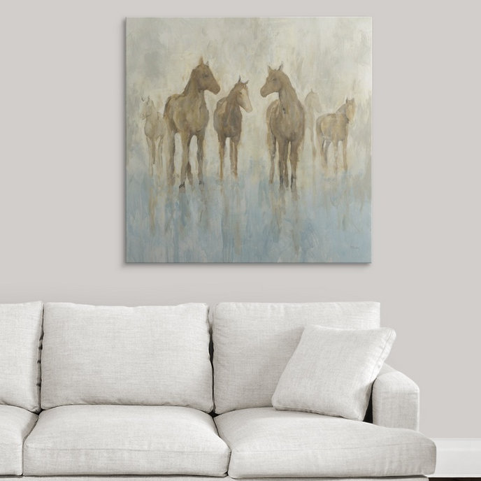 «Horses», reproduction d'art, H 35 po x l 35 po x P 1,5 po, Toile