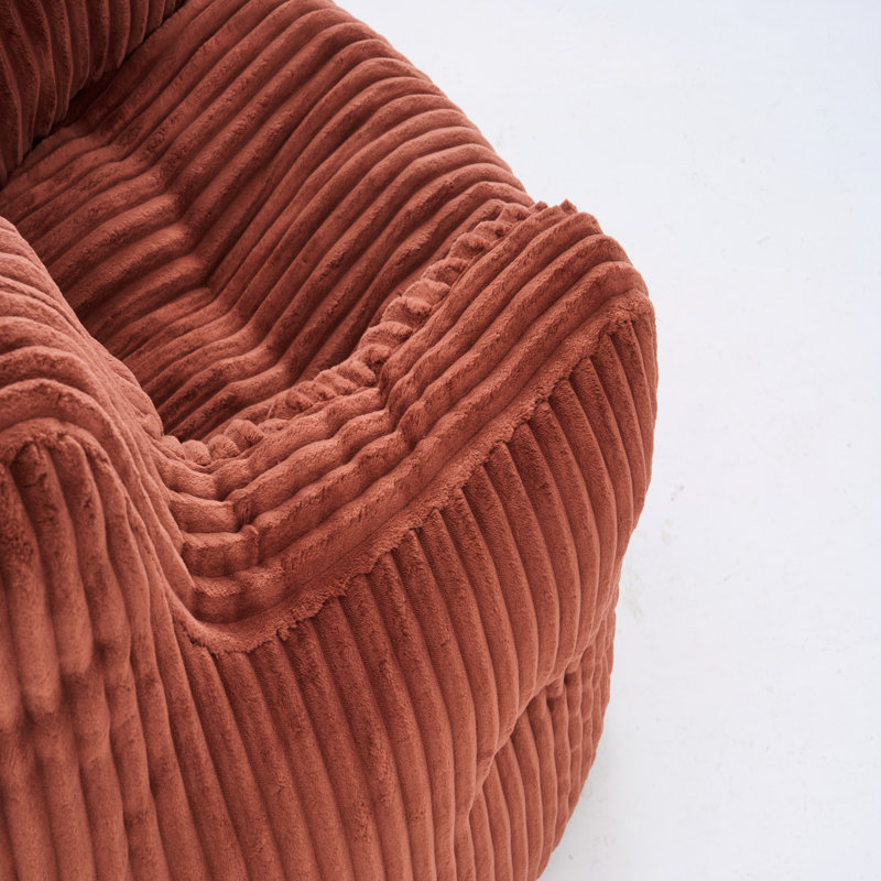 Fabric Bean Bag Chair, Red Corduroy