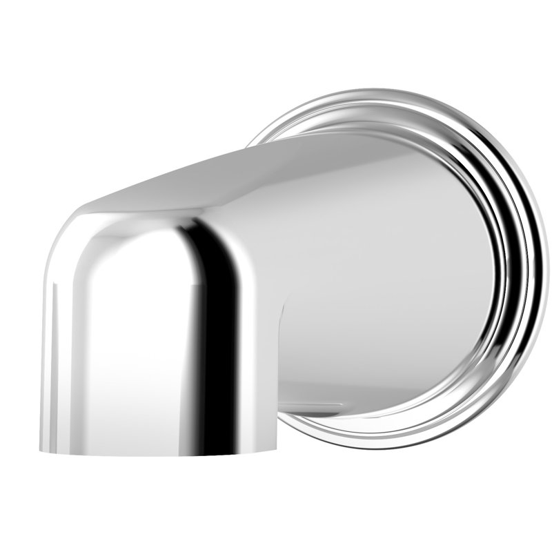 Garniture de bec de baignoire murale poignée Elm, Chrome poli