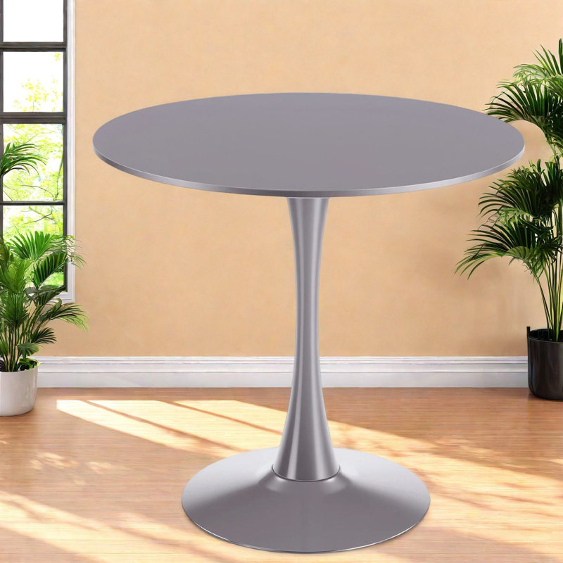 Tables de salle à manger modernes et peu encombrantes, style MDF gris de 31,5 po, style chic Mid-Century