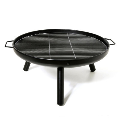 23 Inch Outdoor Fire Pit, Durable Wood Burning Fireplace Bowl With Grill Rack