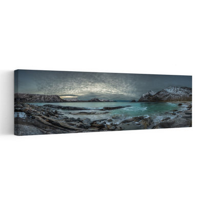 Dramatic Arctic Beach by Haim Rosenfeld - Wrapped Canvas Panoramic Print
