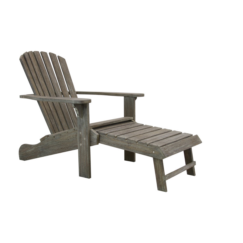 Chaise Adirondack en bois massif avec repose-pieds Williams Eucalyptus