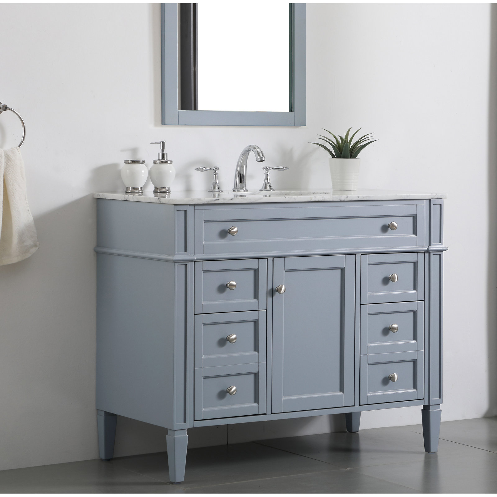 Rivers 42'' Single Bathroom Vanity, Gray