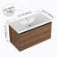 Ensemble de meuble-lavabo brun 36 po avec lavabo à poser en résine, ensemble d'armoires de salle de bain 2 portes-578595014