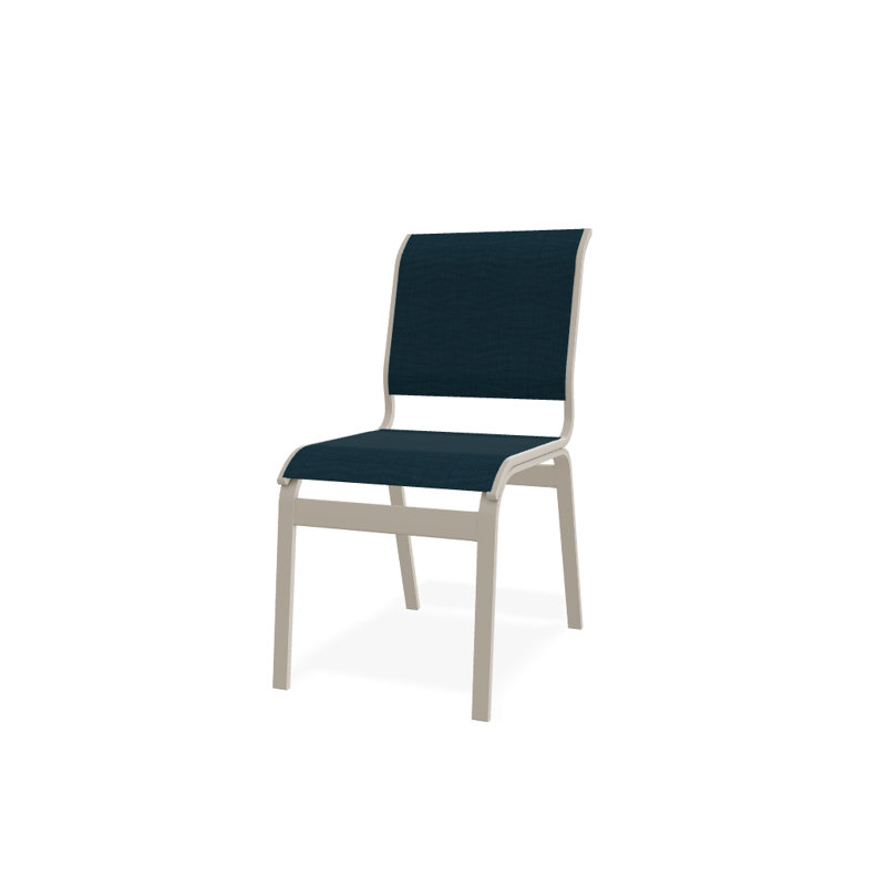 Chaise d'appoint de salle à manger Hiraku, Désert texturé, Sunbrella® bleu sarcelle