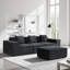 Canapé-lit modulaire en velours côtelé avec repose-pieds et coussins CozyForm - noir-890961841