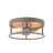 2-light Vintage Brushed Metal Flush Mount