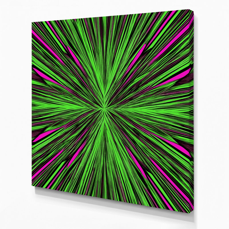 Art mural sur toile vert Op Art 19, H 12 po x l 12 po