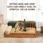 Lit pour animaux en bois moderne pour chats et chiens - placage de chêne, tissu résistant aux égratignures, coussin amovible
